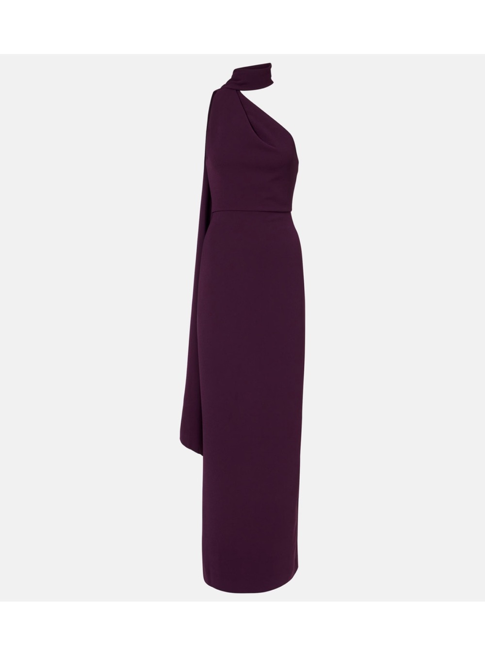 Solace London One-Shoulder Plum Gown